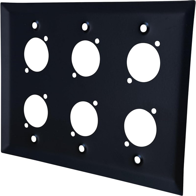 DIYTECH XLR Wall Plate Blank, Panel Combo - Perfect for Professional Audio Setups in Studios, Theaters, and Conference Rooms - Easy to Install and Durable Design (6 Port Black) - Image 5